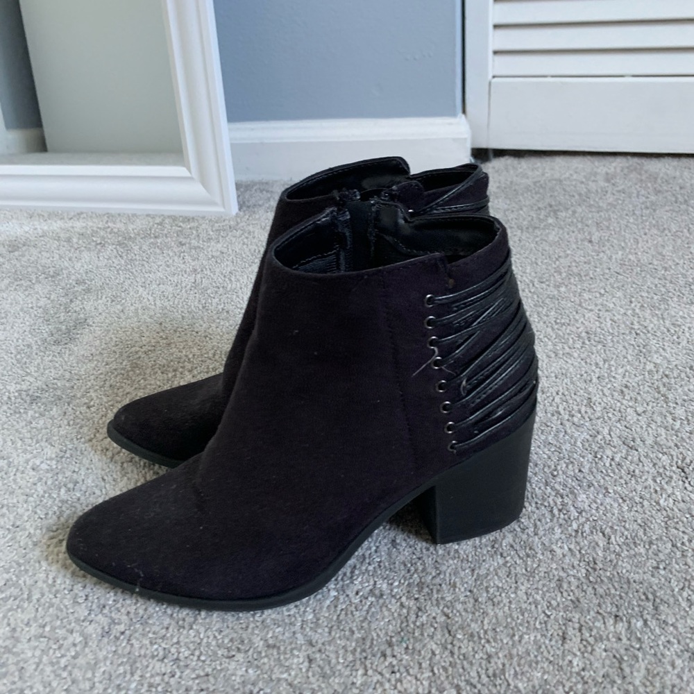 Black suede booties!